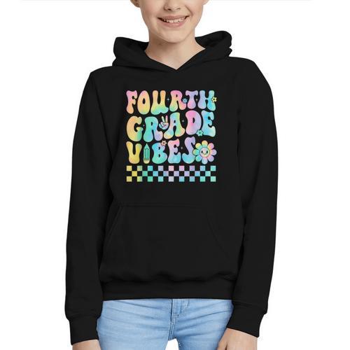 Tie Dye 4th Grade Vibes Fourth Grade Retro Back To School Graphic Youth Hoodie - Savourry
