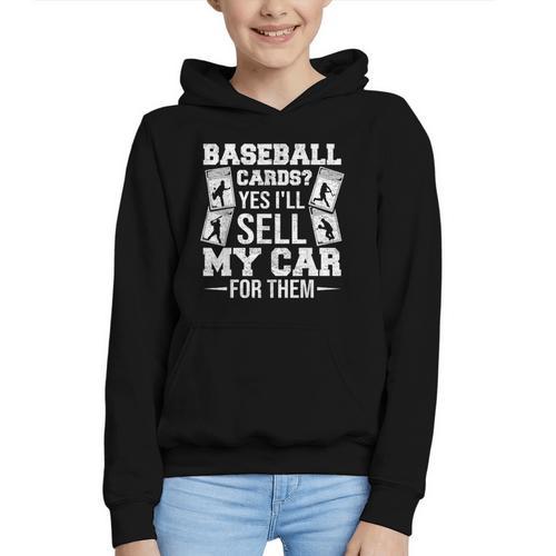 Trading Card Collector Cardboard Baseball Card Collector Graphic Youth Hoodie - Sportilla