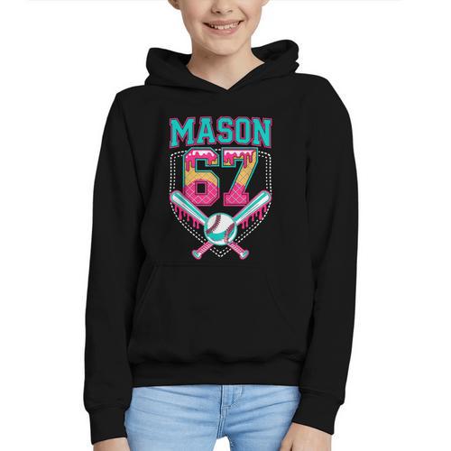Trendy Mason 67 Mem Ice Cream Drip Baseball Birthday Costume Graphic Youth Hoodie - Sportilla