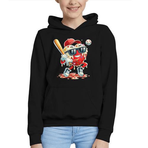 Valentines Day Heart Baseball Drip Ice Cream Boys Kids Men Graphic Youth Hoodie - Sportilla