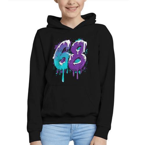 Vintage Baseball 68 Number Graphic Youth Hoodie - Sportilla