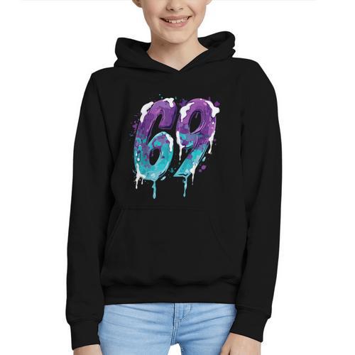 Vintage Baseball 69 Number Graphic Youth Hoodie - Sportilla
