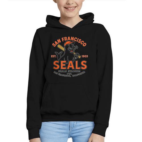 Vintage San Francisco Seals California Baseball Logo Graphic Youth Hoodie - Sportilla