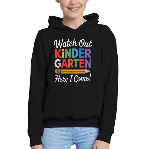 Watch Out Kindergarten Here I Come Back To School Kids Graphic Youth Hoodie - Savourry