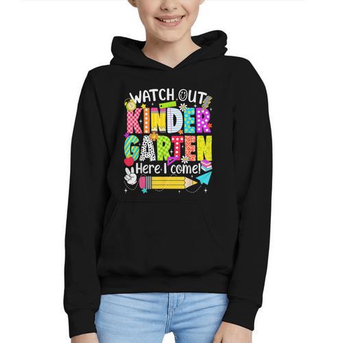 Watch Out Kindergarten Here I Come Kinder Back To School Graphic Youth Hoodie - Savourry