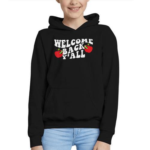 Welcome Back To School Happy First Day Of School 2025 2026 Graphic Youth Hoodie - Savourry