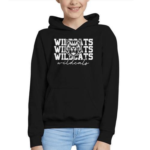Wildcats School Spirit Fan Team Back To School Graphic Youth Hoodie - Savourry