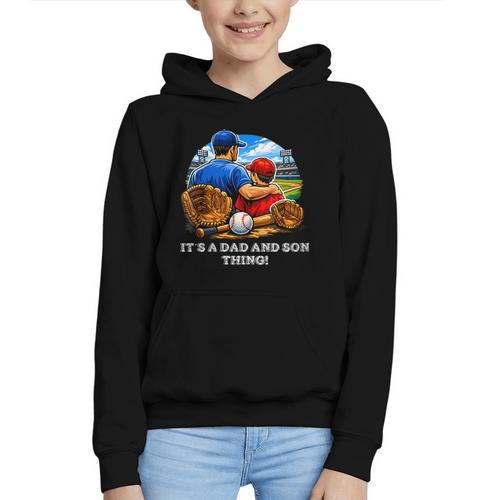 Women's Father Son Baseball Father's Day Graphic Youth Hoodie - Sportilla