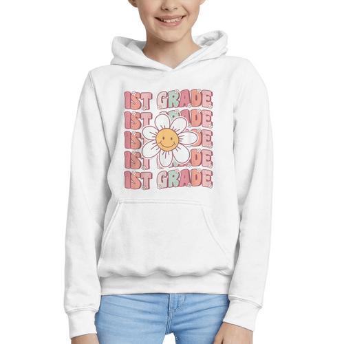 70s Groovy 1st Grade Back To School First Day Of First Grade Graphic Youth Hoodie - Savourry