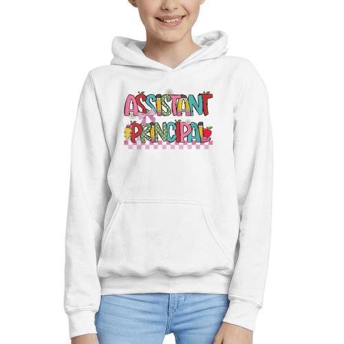 Assistant Principal Coquette Bow Pencil Cute Back To School Graphic Youth Hoodie - Savourry