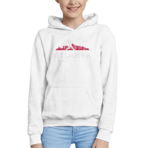 Atlanta Baseball Vintage Player Minimalist Skyline Retro Graphic Youth Hoodie - Sportilla