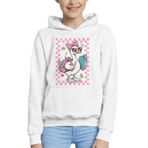 Back To School Goose First Day Of School Boy Girl Graphic Youth Hoodie - Savourry