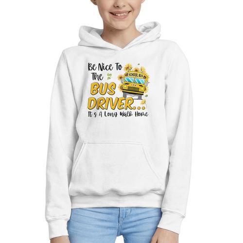 Back To School Be Nice To The Bus Driver Magic School Bus Graphic Youth Hoodie - Savourry