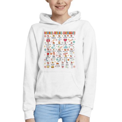 Back To School School Nurse Alphabet School Nurse Life Graphic Youth Hoodie - Savourry