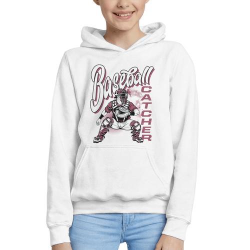 Baseball Catcher Gear Home Plate Graphic Youth Hoodie - Sportilla