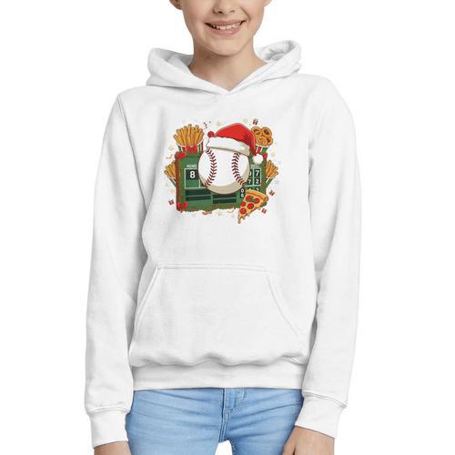 Baseball Christmas Scoreboard Celebration Premium Tri-Blend Graphic Youth Hoodie - Sportilla