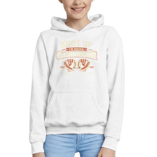 Baseball Fan Vintage Batter Shut Up I'm Doing Gamechanger Graphic Youth Hoodie - Sportilla