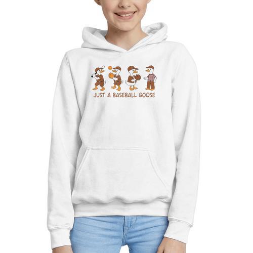 Baseball Goose Baseball Silly Goose Game Day Sports Graphic Youth Hoodie - Sportilla
