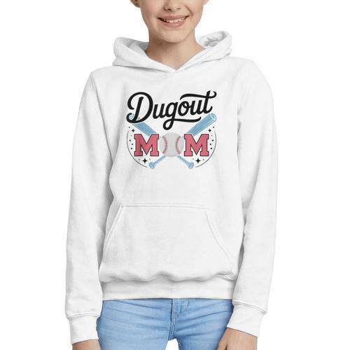 Baseball Mom – Proud Dugout Supporter Graphic Youth Hoodie - Sportilla