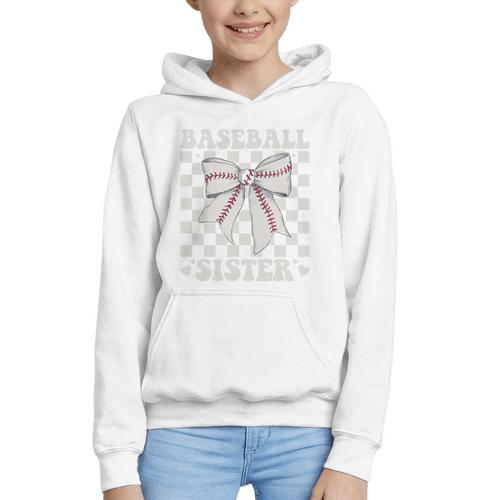 Baseball Sister Graphic Youth Hoodie - Sportilla