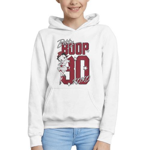 Betty Boop Baseball Logo Jersey With Stars Cute Cartoon Graphic Youth Hoodie - Sportilla
