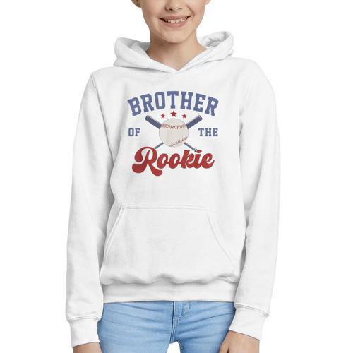 Brother Of Rookie 1st Birthday Baseball Boy Family Matching Graphic Youth Hoodie - Sportilla