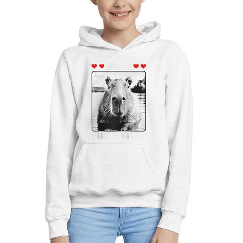 Capybara Love Valentines Day Cute Animal Hearts Raglan Baseball Tee Graphic Youth Hoodie - Sportilla