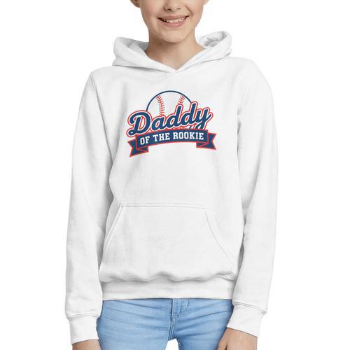 Dad Daddy Of The Rookie Baseball Graphic Youth Hoodie - Sportilla