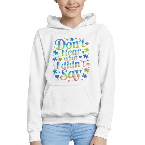 Don’t Hear What I Didn’t Say Autism Awareness Valentine Raglan Baseball Tee Graphic Youth Hoodie - Sportilla
