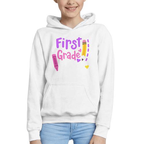 First Grade Diva Welcome Back To School 1st Grade Kids Performance Graphic Youth Hoodie - Savourry