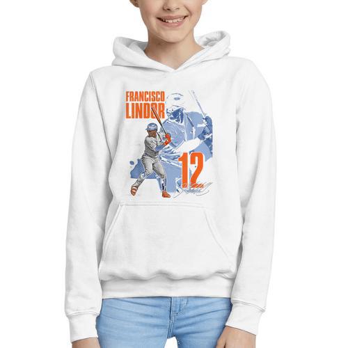 Francisco Lindor New York M Baseball Players MLBFLI304N Graphic Youth Hoodie - Sportilla