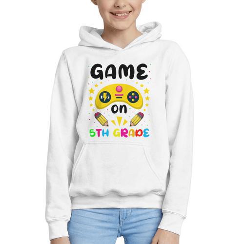 Game On 5th Grade Cute Video Gamer Back To School 20256Kids Graphic Youth Hoodie - Savourry
