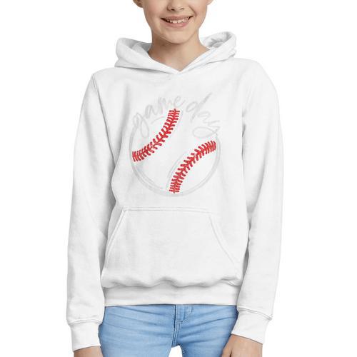 Game Day Baseball Baseball Lovers Softball Life Mom Premium Tri-Blend Graphic Youth Hoodie - Sportilla