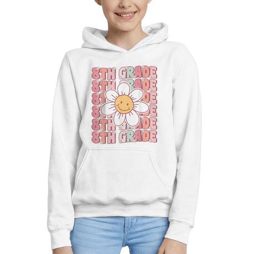 Groovy 8th Grade Back To School First Day Of Eighth Grade Graphic Youth Hoodie - Savourry