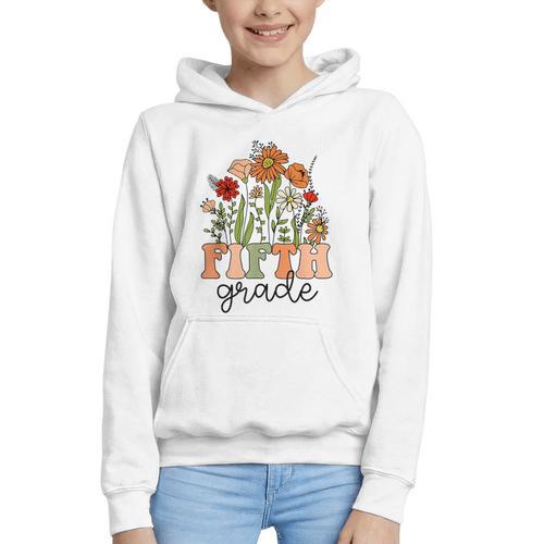 Groovy Fifth Grade Wildflowers Back To School 5th Grade Graphic Youth Hoodie - Savourry