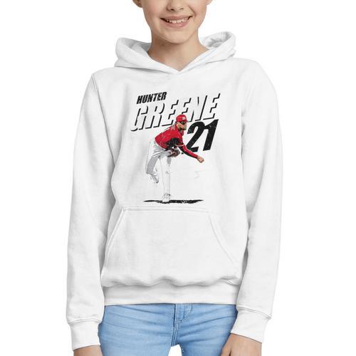 Hunter Greene Cincinnati MLB Baseball Players MLBHGR204M Graphic Youth Hoodie - Sportilla