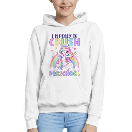 I'm Ready To Crush Preschool Unicorn Girls Back To School Graphic Youth Hoodie - Savourry