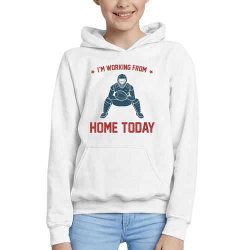 I'm Working From Home Today Baseball Lover Men Women Graphic Youth Hoodie - Sportilla