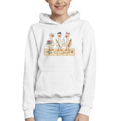 Kindergarten 1st Grade Goose Back To School Kids Graphic Youth Hoodie - Savourry