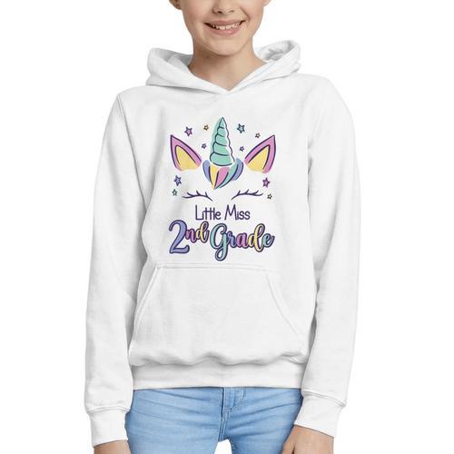 Little Miss Second Grade 2025 2nd Grade Back To School Graphic Youth Hoodie - Savourry