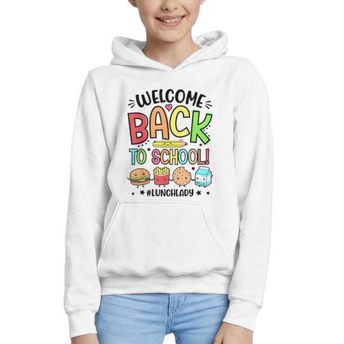Lunch Lady Welcome Back To School 1st Day Of School Graphic Youth Hoodie - Savourry