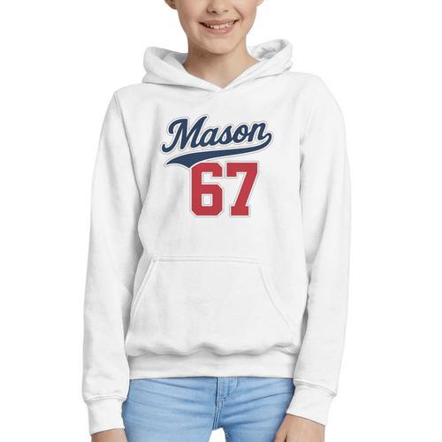 Mason 67 Jersey Baseball Men Women Boys Girls Number 6 7 Graphic Youth Hoodie - Sportilla