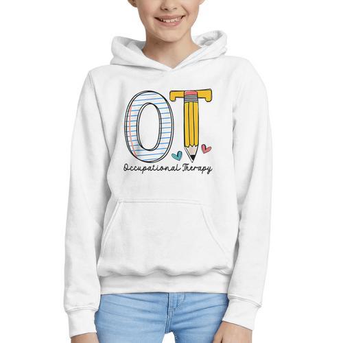 Pediatric Occupational Therapy Paper Pencil Back To School Graphic Youth Hoodie - Savourry