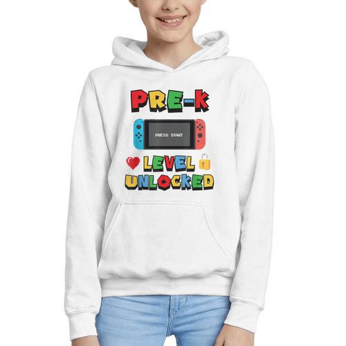 Pre-K Level Unlocked Back To School Video Game Graphic Youth Hoodie - Savourry