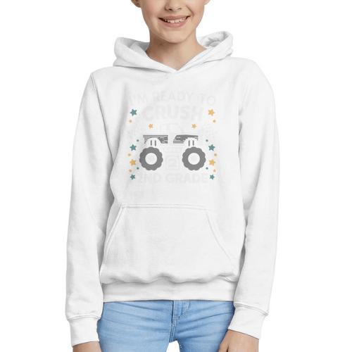 Im Ready To Crush 2nd Grade Boy Monster Truck Back To School Graphic Youth Hoodie - Savourry