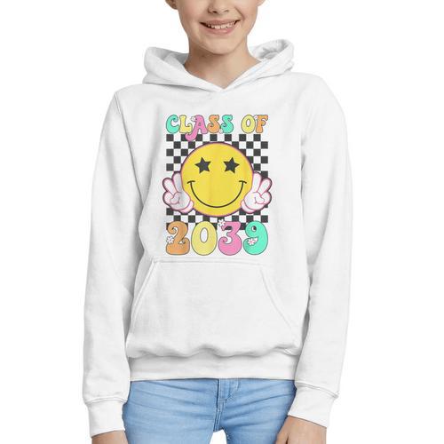 Retro Class Of 2039 Grow With Me Back To School Kindergarten Graphic Youth Hoodie - Savourry