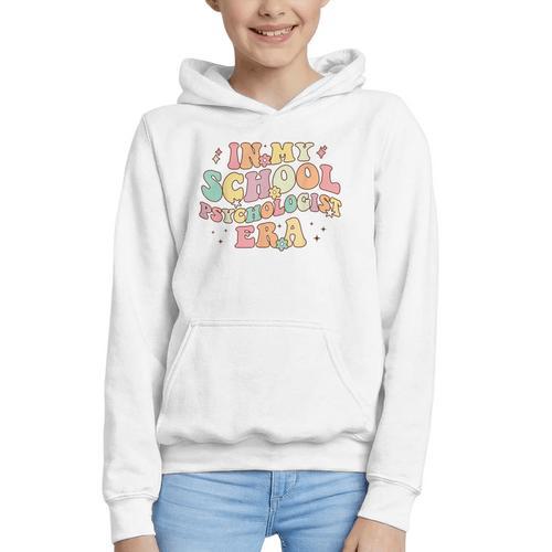 In My School Psychologist Era Retro Back To School Counselor Graphic Youth Hoodie - Savourry