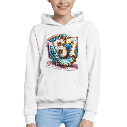Six Seven Baseball Lifestyle 67 Meme Gen Alpha Slang Premium Tri-Blend Graphic Youth Hoodie - Sportilla