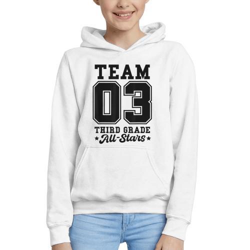 Team 3rd Grade All-Stars Back To School Sports Jersey Graphic Youth Hoodie - Savourry