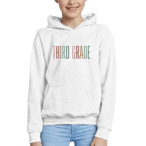 Third Grade Oh Hey Retro Back To School 3rd Grade Performance Graphic Youth Hoodie - Savourry